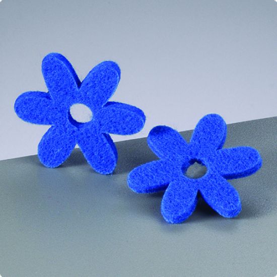 Set 4 flori din fetru, 6 petale - Navi Blue