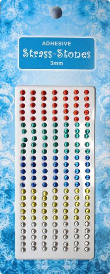 Set 175 cristale adezive 3 mm - Strass Stones