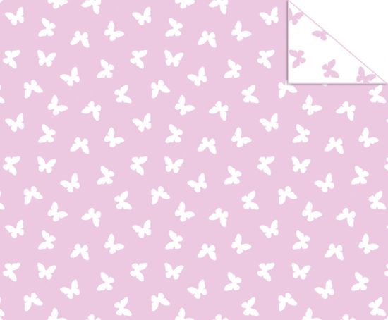 Fotocarton cu 2 fete diferit imprimate, 300 g - Butterflies - Rose Pink