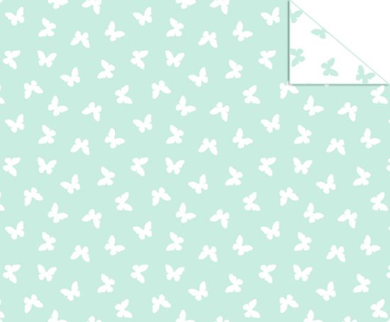 Fotocarton cu 2 fete diferit imprimate, 300 g - Butterflies - Turquoise