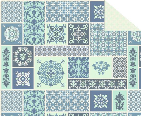 Fotocarton cu 2 fete diferit imprimate 300g - Tiles - M01