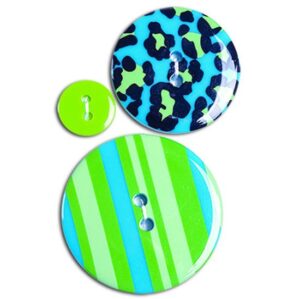 Set 3 nasturi din plastic, cu model - Blue Leopard