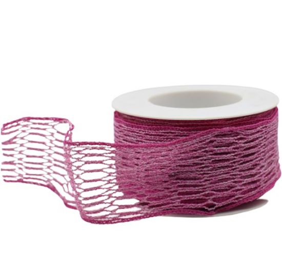 Panglica plasa stretch, latime 40mm - Pink