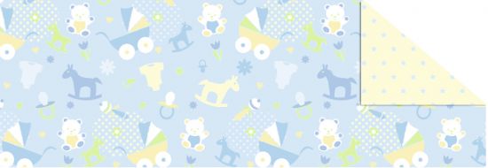 Fotocarton cu 2 fete diferit imprimate, 300 g - Baby Blue - M02