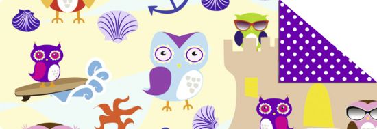 Fotocarton cu 2 fete diferit imprimate, 300 g/m2 - Owls - M03