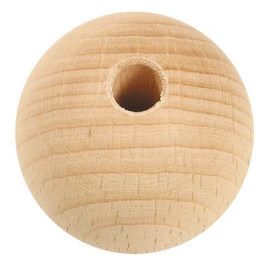 Set 6 margele din lemn gaurite (2 cm)