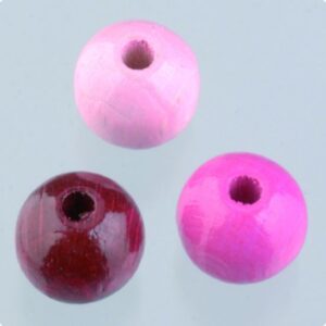 Set margele din lemn 1,2 cm - Mix roz