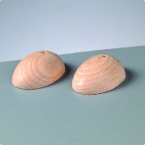 Set 2 picioare din lemn ovale  (2 x 1.5 cm)