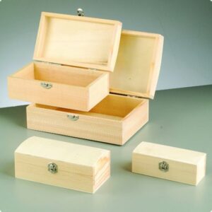 Set 4 cutii din lemn dreptunghiulare