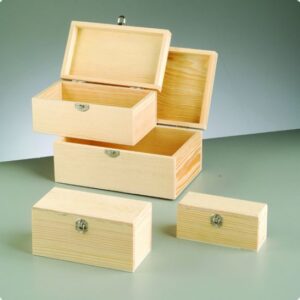 Set 4 cutii din lemn paralelipipedice