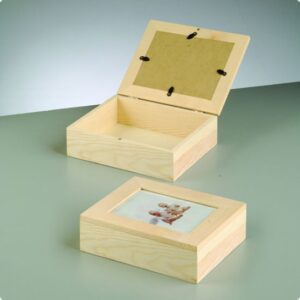 Cutie din lemn cu rama foto