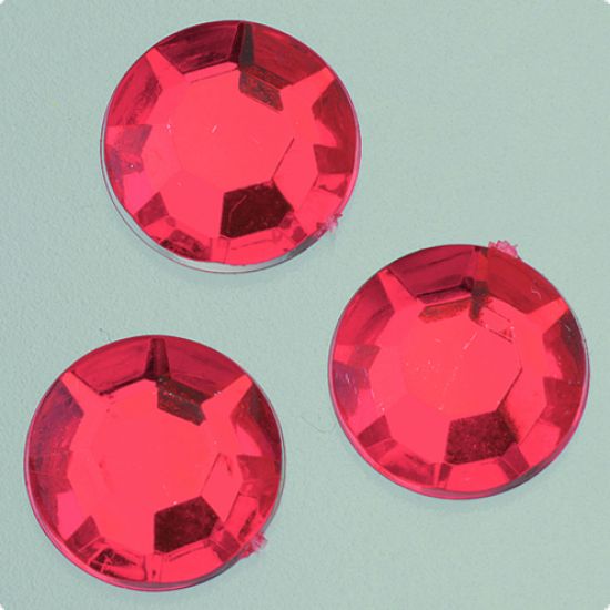 Set 75 pietre Gem Stones din acryl, fatetate - Red