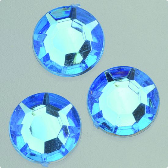 Set 75 pietre Gem Stones din acryl, fatetate - Light Blue
