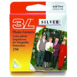 Set 250 coltare pentru poze - argintii metalizate