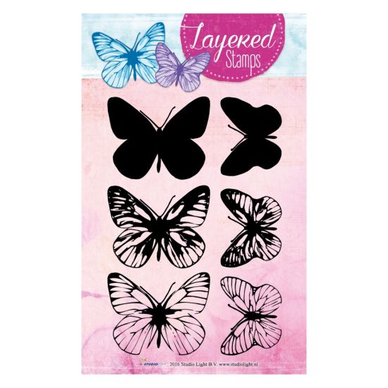 Set 6 stampile secventiale din silicon - Butterfly