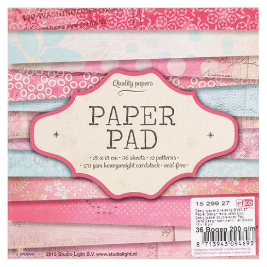 Set 36 coli imprimate pe o singura parte, 15 x 15 cm - Studio Light Paper Pad