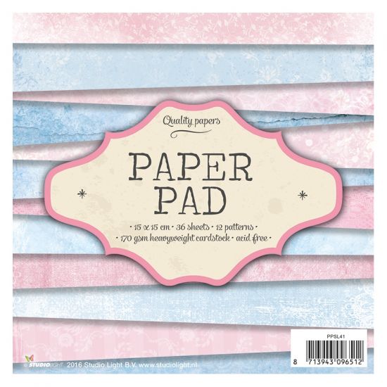 Set 36 coli imprimate pe o singura parte, 15 x 15 cm - Studio Light Paper Pad nr 41