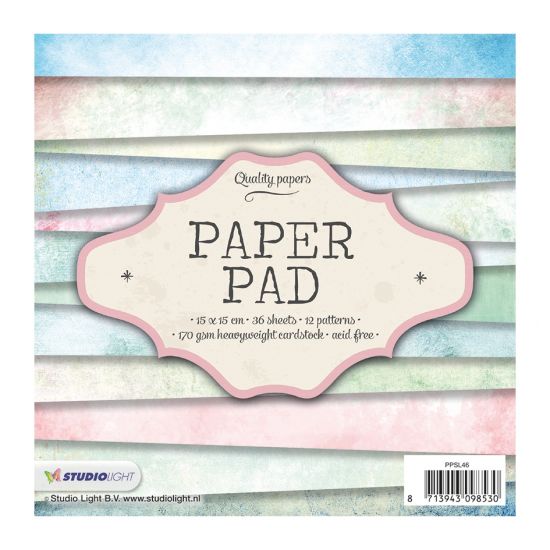 Set 36 coli imprimate pe o singura parte, 15 x 15 cm - Studio Light Paper Pad nr 46