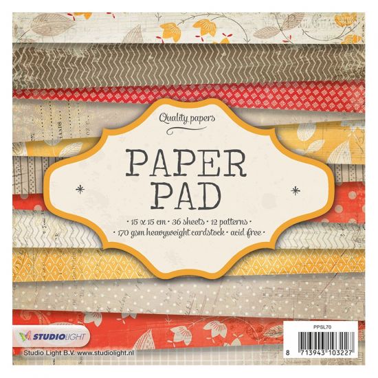 Set 36 coli imprimate pe o singura parte, 15 x 15 cm - Studio Light Paper Pad nr 70