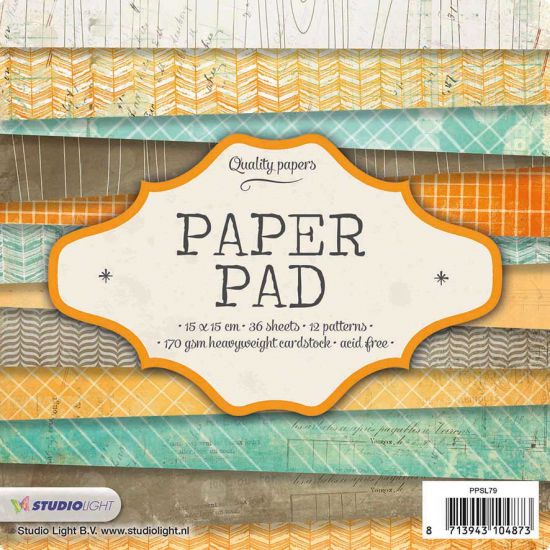 Set 36 coli imprimate pe o singura parte, 15 x 15 cm - Studio Light Paper Pad nr 79