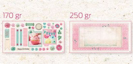 Set 12 coli forme predecupate pentru 6 felicitari complete - Sweet Romance