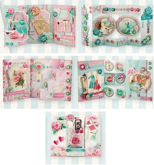 Set 12 coli forme predecupate pentru 6 felicitari complete - Sweet Romance