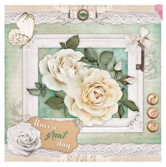Set 12 coli forme predecupate pentru 12 felicitari complete - Roses