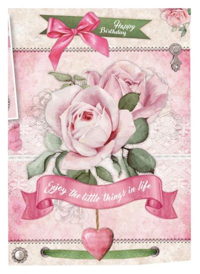 Set 12 coli forme predecupate pentru 12 felicitari complete - Roses