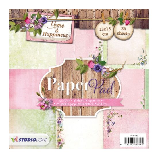 Set 36 coli imprimate pe o singura parte, 15 x 15 cm - Studio Light Paper Pad nr 40