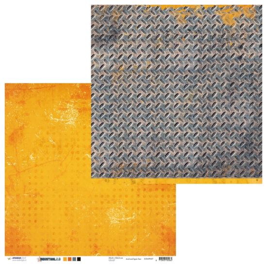 Coala hartie cu 2 fete diferit imprimate, 30,5 x 30,5 cm - Industrial 2.0 SCRAP IN07