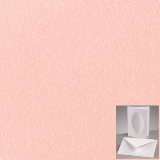 Set 5 felicitari cu fereastra ovala si 5 plicuri A6 - Roze