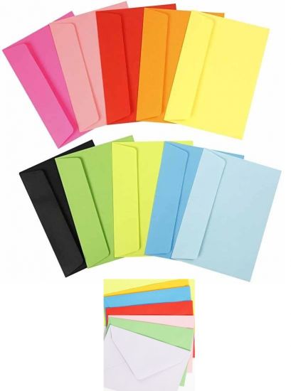 Set 100 plicuri C6, 80 g/m2, culori asortate