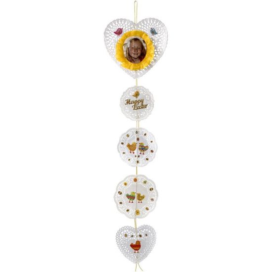 Set 12 hartii dantelate - Doily Heart 10 cm