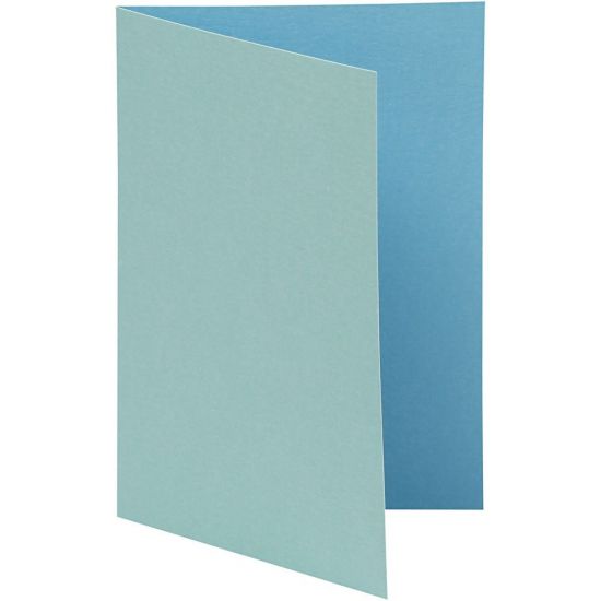 Set 10 cartoane A5 embosate, cu doua fete uni - Dark Turquoise / Light Turquoise
