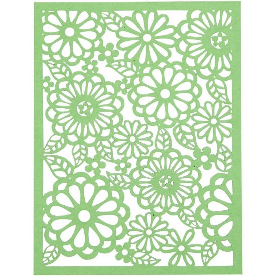 Set 24 coli dantela din carton - Lace Patterns Green