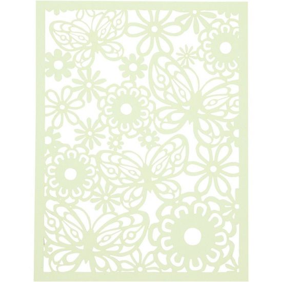 Set 24 coli dantela din carton - Lace Patterns Green