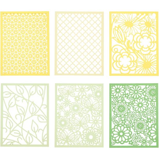 Set 24 coli dantela din carton - Lace Patterns Green