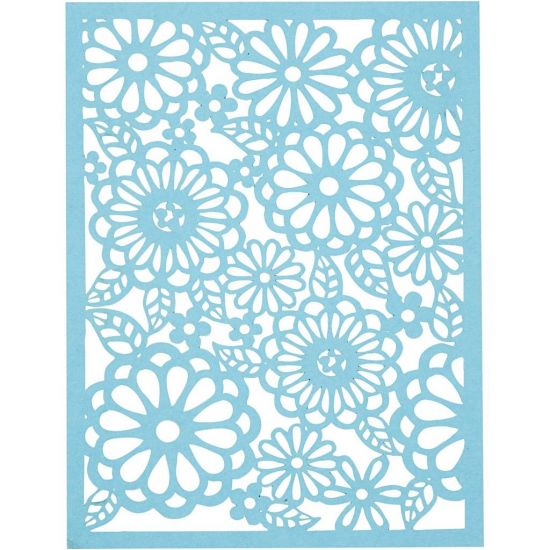 Set 24 coli dantela din carton - Lace Patterns Blue