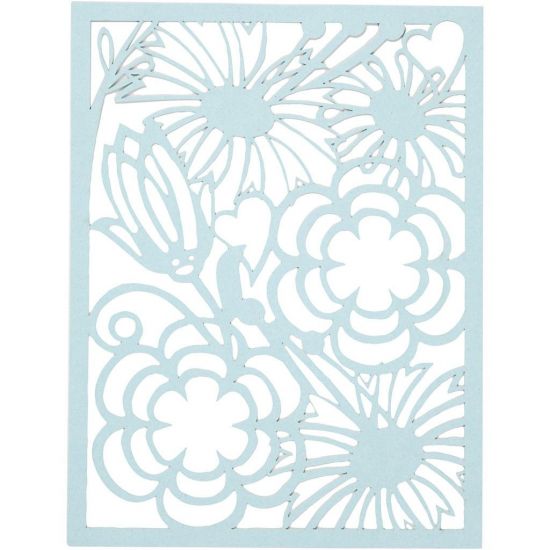 Set 24 coli dantela din carton - Lace Patterns Blue