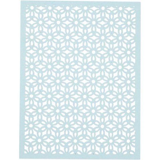 Set 24 coli dantela din carton - Lace Patterns Blue
