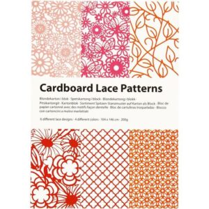 Set 24 coli dantela din carton - Lace Patterns Red