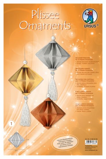 Set Paper Decoration - Plissee Ornaments Gold