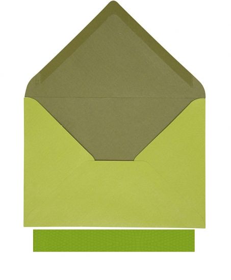 Set 10 plicuri C6 embosate, in doua nuante uni - Dark Green / Lime Green