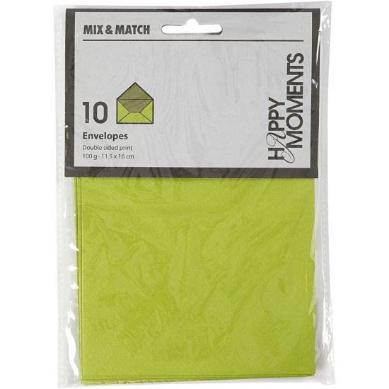 Set 10 plicuri C6 embosate, in doua nuante uni - Dark Green / Lime Green