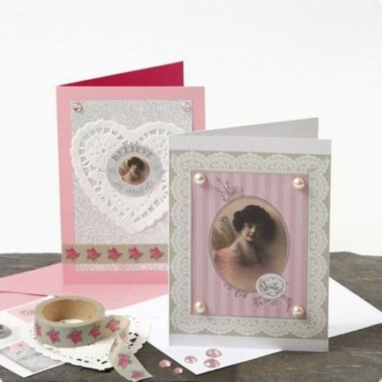 Set 10 plicuri C6 embosate, in doua nuante uni - Rose / Pink