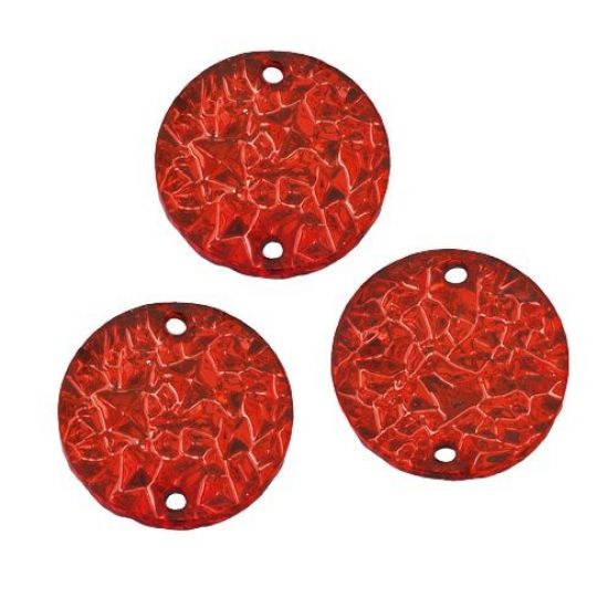 Set 5 accesorii rotunde cu gauri din acril - Round Acryl Ice Crystal Red