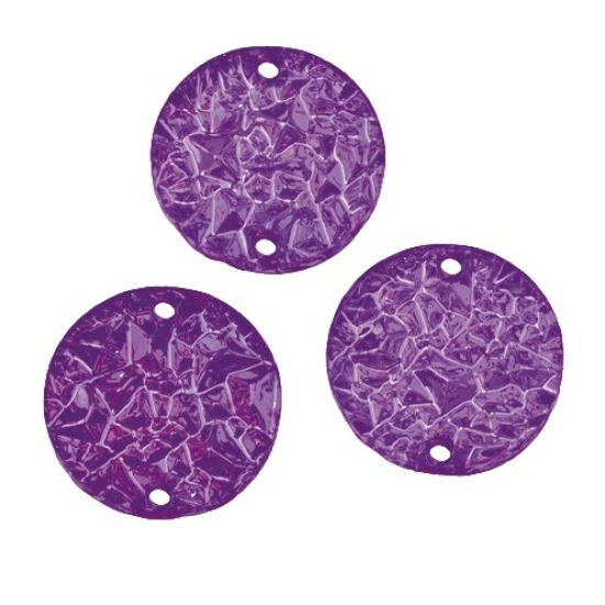 Set 5 accesorii rotunde cu gauri din acril - Round Acryl Ice Crystal Purple