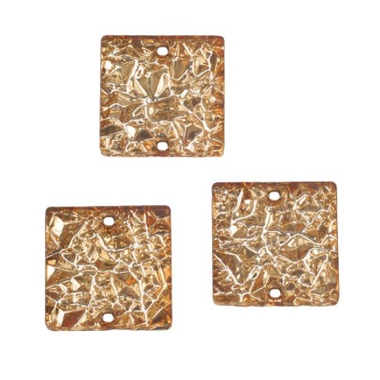 Set 5 accesorii patrate cu gauri din acril - Square Acryl Ice Crystal Gold