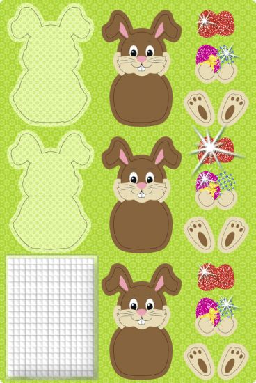 Set Paper 3D Decoration - Bunnies