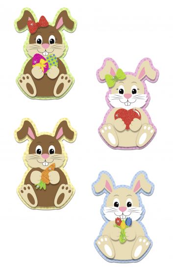 Set Paper 3D Decoration - Bunnies